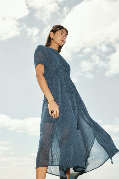 wisp midi dress / indigo navy
