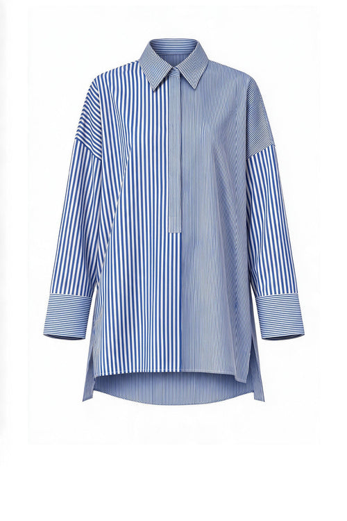 admit shirt / biro blue|white stripe