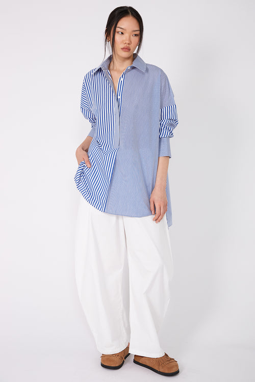 admit shirt / biro blue|white stripe