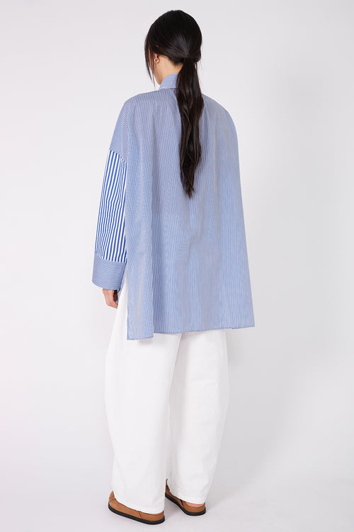 admit shirt / biro blue|white stripe