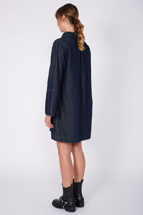 advance dress / dark indigo denim
