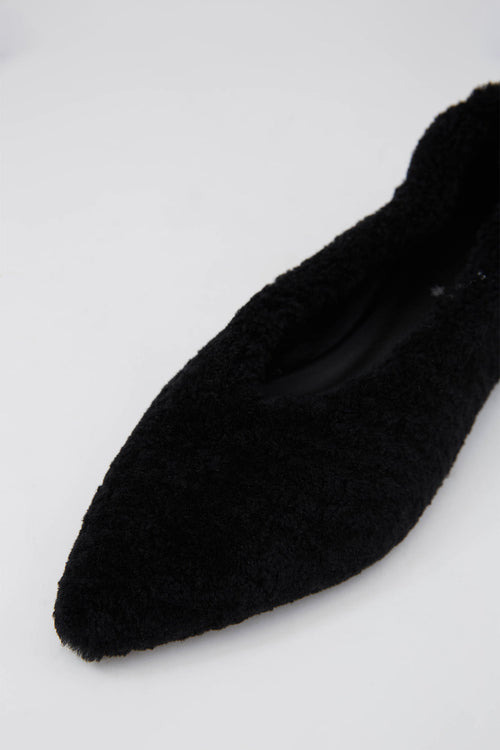 aim shearling ballet flat / black