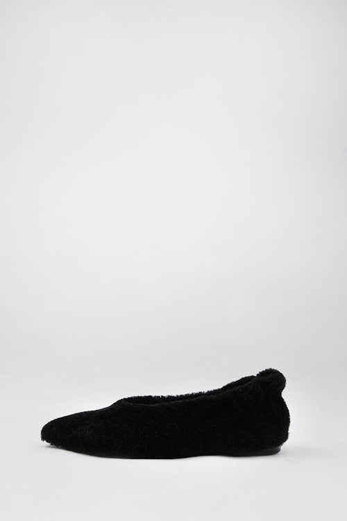 aim shearling ballet flat / black