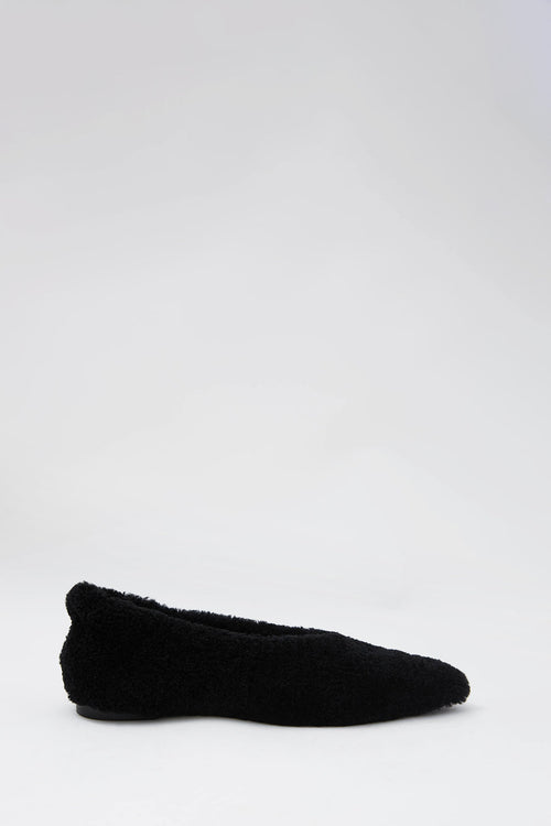 aim shearling ballet flat / black