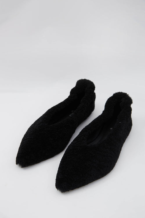 aim shearling ballet flat / black