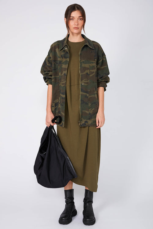 aire midi dress / olive green
