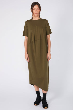aire midi dress / olive green