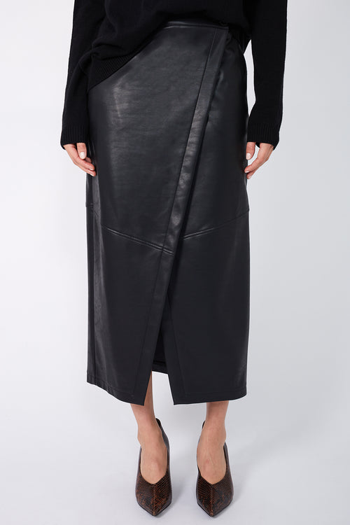 arrow wrap skirt / black