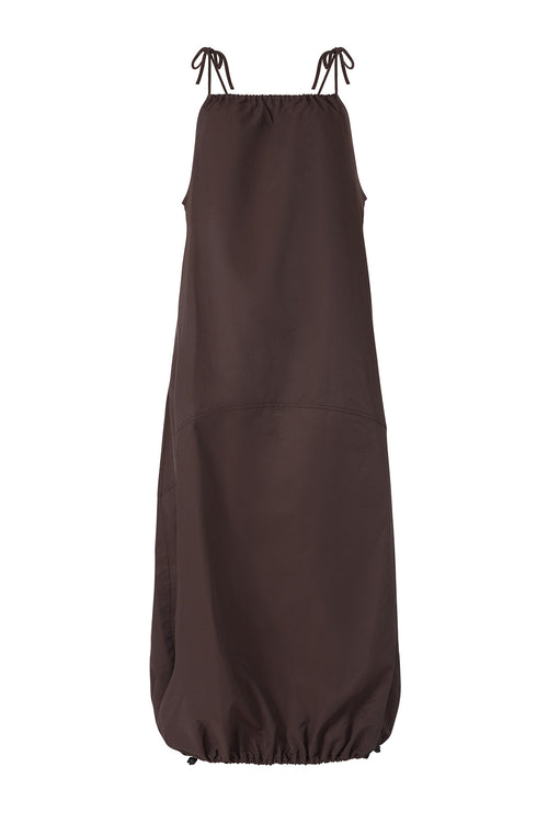 ash pinnie dress / chocolate brown
