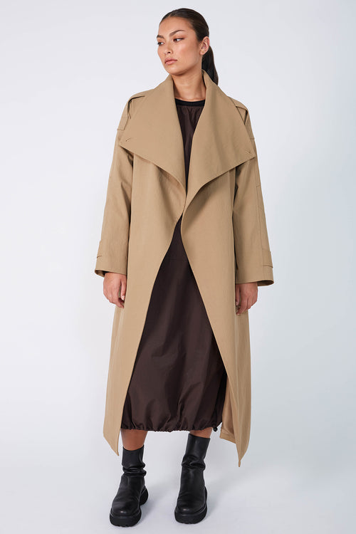 ash pinnie dress / chocolate brown