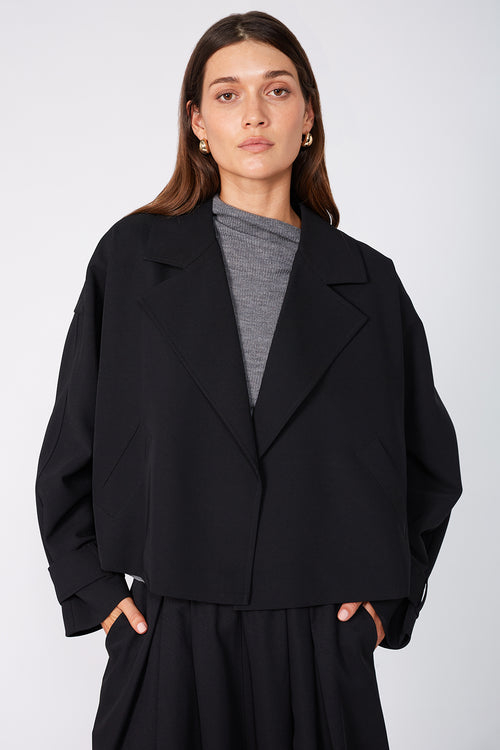 aslant jacket / black