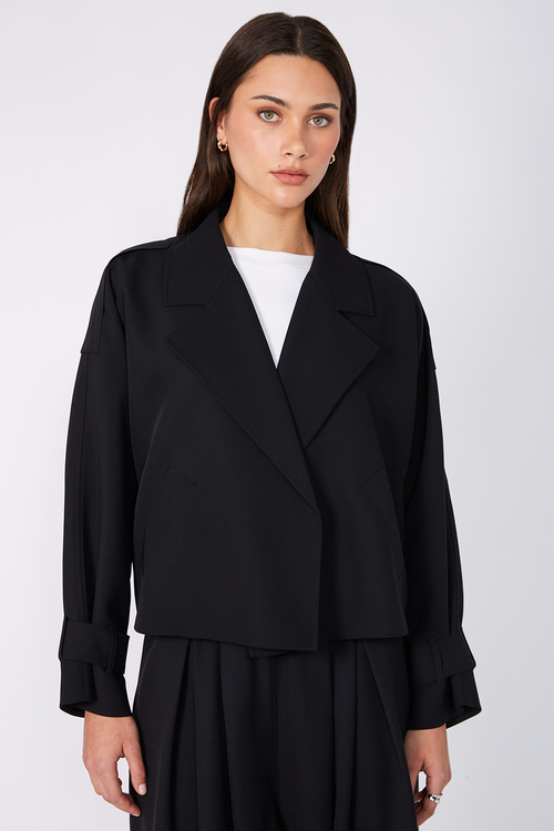 aslant jacket / black