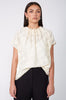 avid short sleeve top / ivory flocked lace