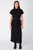 avid tee midi dress / black flocked lace