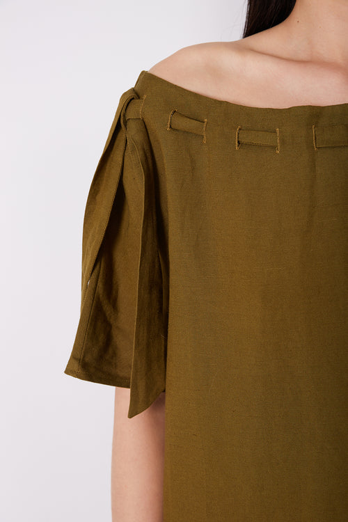 avid tee midi dress / caper olive