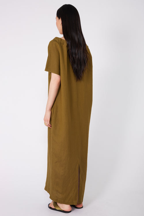 avid tee midi dress / caper olive