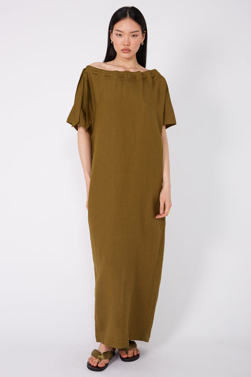 avid tee midi dress / caper olive