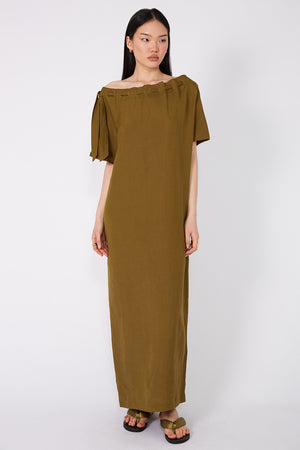 avid tee midi dress / caper olive