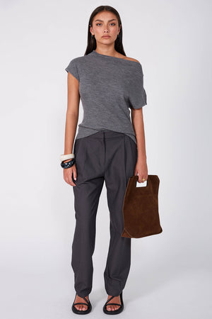avoid vest sweater / grey marle