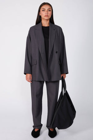 balanced blazer / charcoal marle