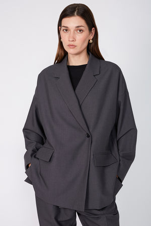 balanced blazer / charcoal marle