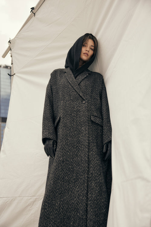 balanced coat / black|natural