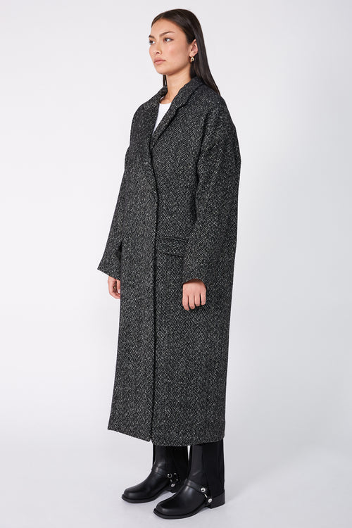 balanced coat / black|natural