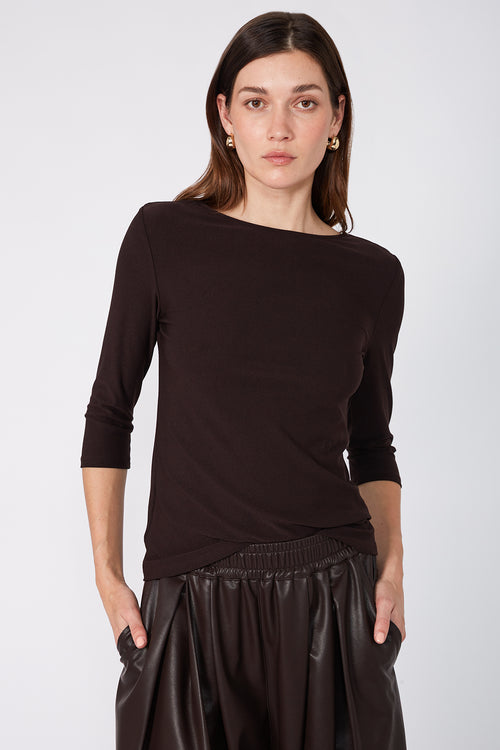ballet layer top / chocolate brown