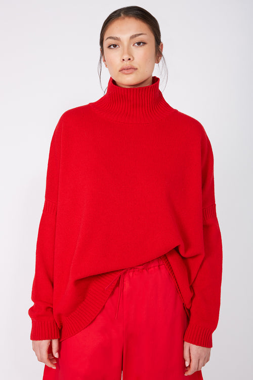batched sweater / red