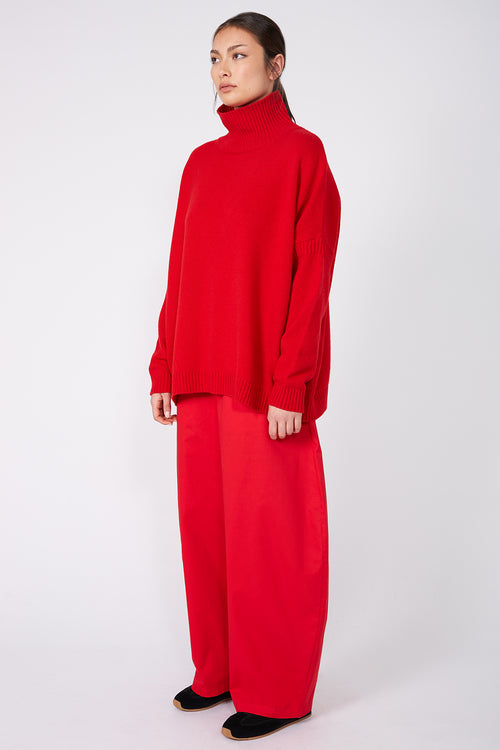 batched sweater / red