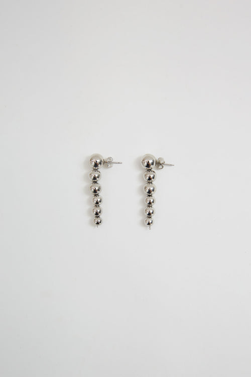 beaded earring / silver