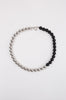 beaded necklace / silver|black