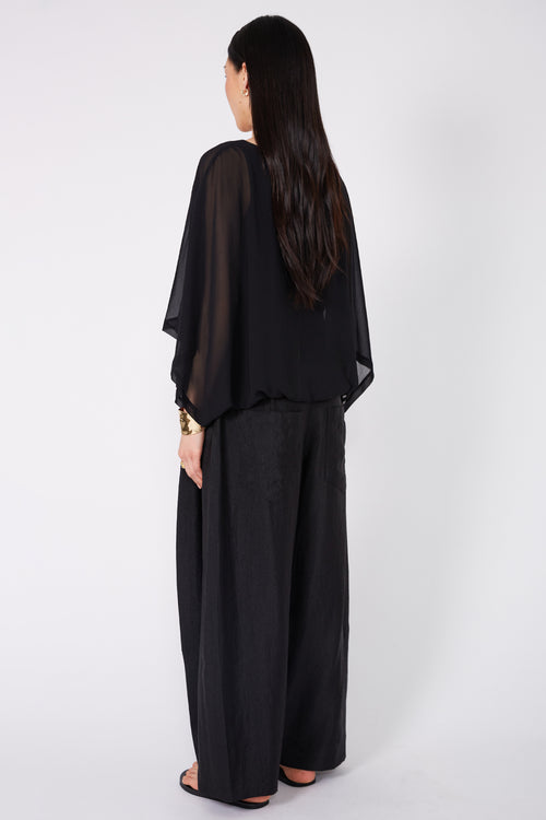 billow cape top / black