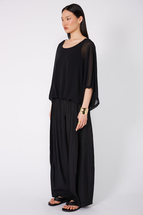 billow cape top / black
