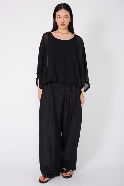 billow cape top / black