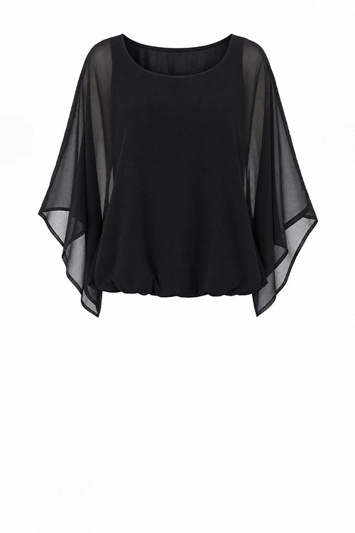 billow cape top / black