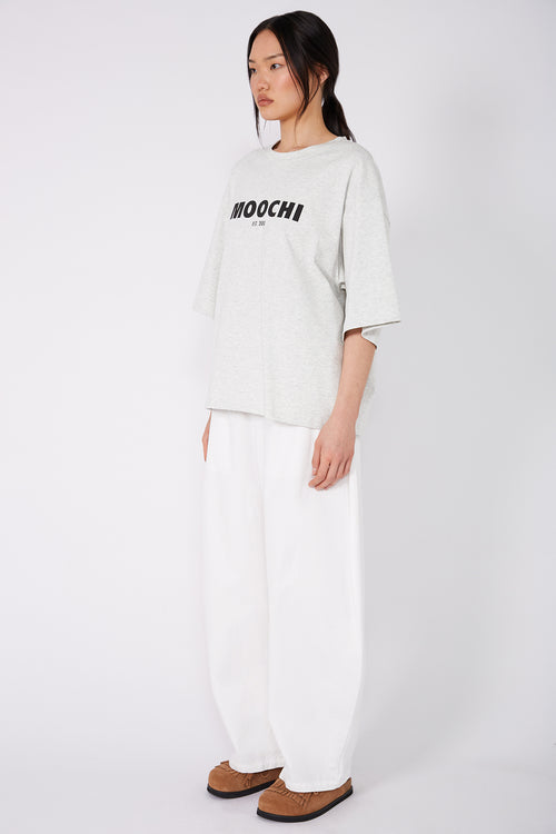 bold fronted tee / white marle