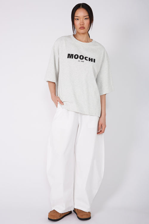 bold fronted tee / white marle
