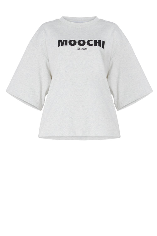 bold fronted tee / white marle