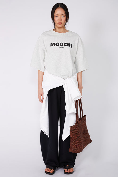 bold fronted tee / white marle