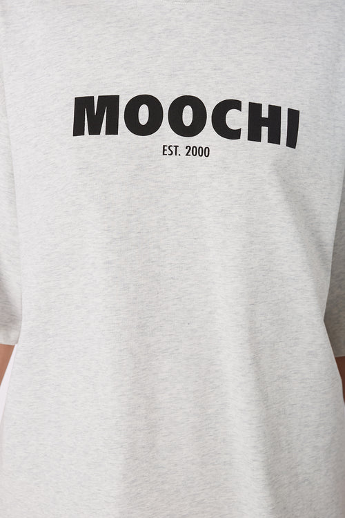 bold fronted tee / white marle
