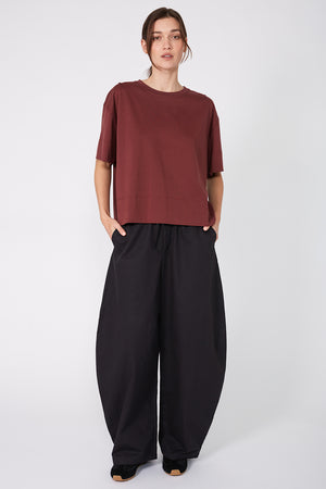 boxed tee / dark sangria