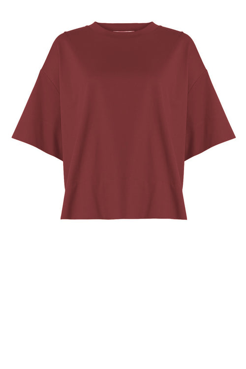 boxed tee / dark sangria