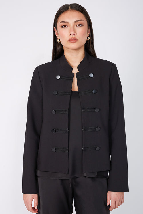 bullioned blazer / black