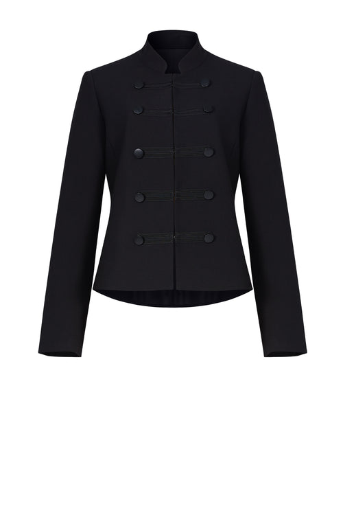 bullioned blazer / black