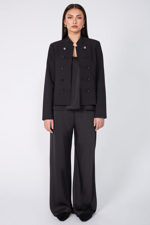 bullioned blazer / black