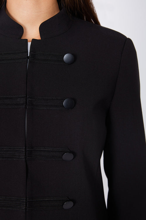 bullioned blazer / black