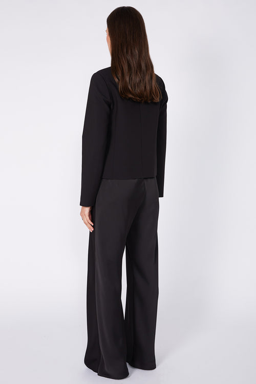 bullioned blazer / black