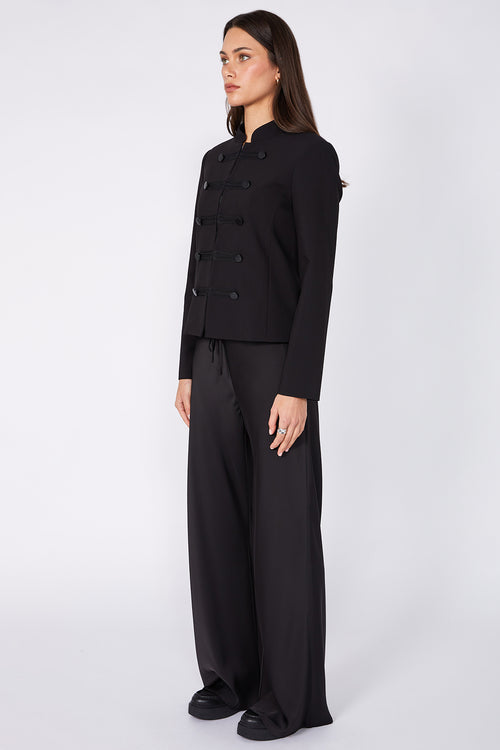 bullioned blazer / black