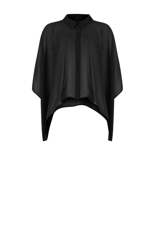 cape shirt / black